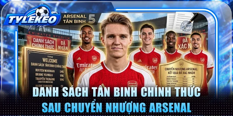 Danh sách tân binh chính thức sau chuyển nhượng Arsenal