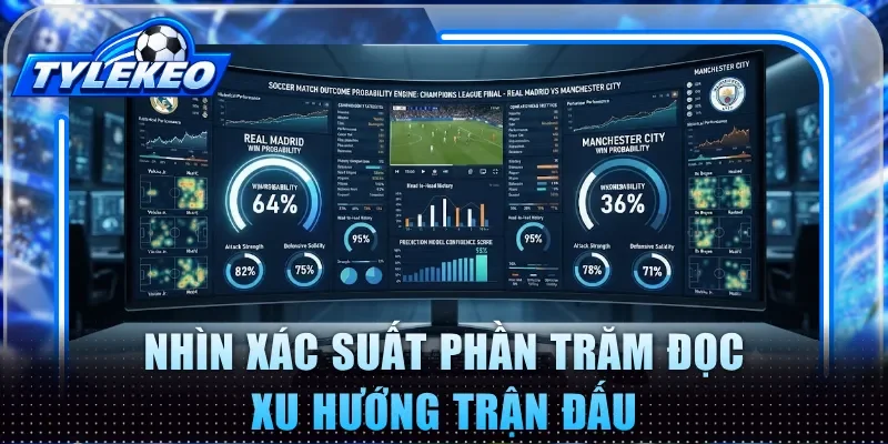 Nhìn xác suất phần trăm đọc xu hướng trận đấu