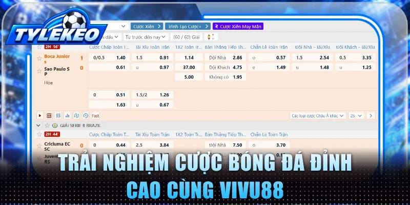Trải nghiệm cược bóng đá đỉnh cao cùng VIVU88